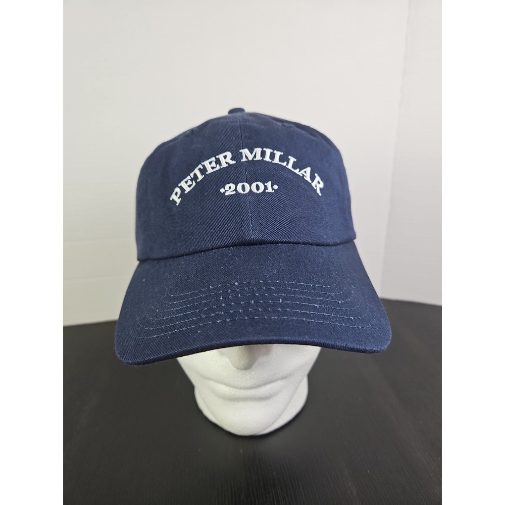 Peter Millar 2001 Navy Blue Cap‎ Hat Adjustable Strap New With Tags Never Worn